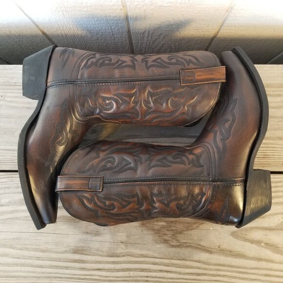 Laredo Hawk Mens Brown Leather Cowboy Western Boots 10.5 D 6862 - Picture 6 of 13